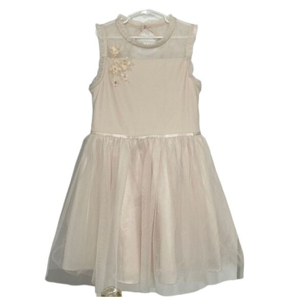 Cat & Jack Girls Cream Tulle Dress(Size L 10/12) - Picture 1 of 7